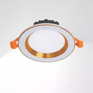 Đèn downlight âm trần đơn sắc, mặt lỏm, viền vàng cao cấp - Anfaco AFC441V