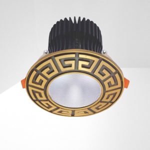 Đèn downlight âm trần nhà phố, biệt thự cổ điển cao cấp, 12wat, thân kim loại đồng cao cấp AFC007