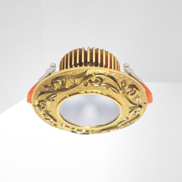 Đèn downlight âm trần nhà phố, biệt thự cổ điển cao cấp, 15wat, thân kim loại đồng cao cấp AFC006