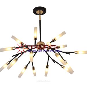 Đèn chùm phòng khách-bàn ăn, 18 ống thủy tinh nghệ thuật DC-136