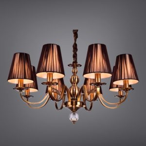 Đèn chùm phòng khách-bàn ăn, chao vải, phong cách vintage DC-2018