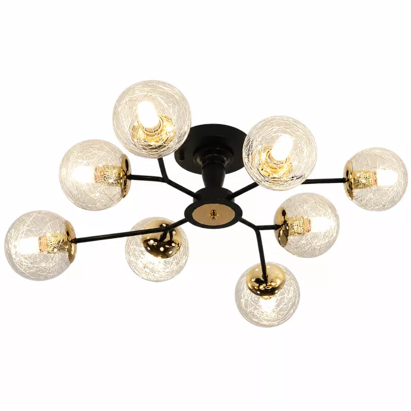 Đèn gắn trần phòng khách-bàn ăn hiện đại, chao thủy tinh DT-67 - Hình ảnh 3