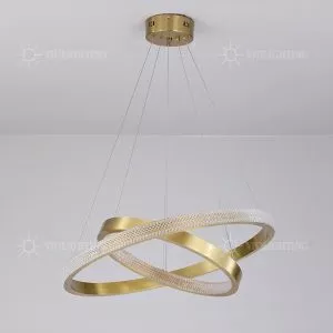 Đèn gắn trần phòng khách-bàn ăn hiện đại,2 vòng inox vàng phối phale DC-146