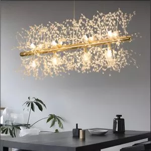 Đèn gắn trần phòng khách-bàn ăn, thanh ngang, kiểu hoa Bồ Công Anh DT-80