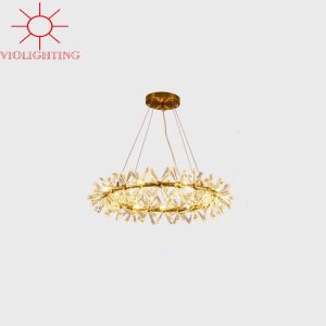 Đèn chùm phale, thiết kế vòng hoa tròn, thẻ phale trắng cao cấp DC-1035