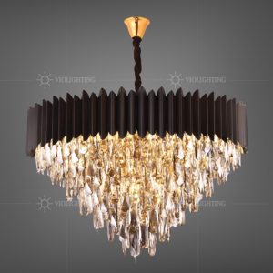 Đèn chùm phale, thiết kế kiểu tròn, thẻ phale màu xám khói cao cấp DC-1059