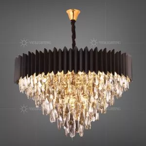 Đèn chùm phale, thiết kế kiểu tròn, thẻ phale màu xám khói cao cấp DC-1059