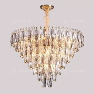 Đèn chùm phale, thiết kế kiểu tròn, thẻ phale K9 màu khói cao cấp DC-1073