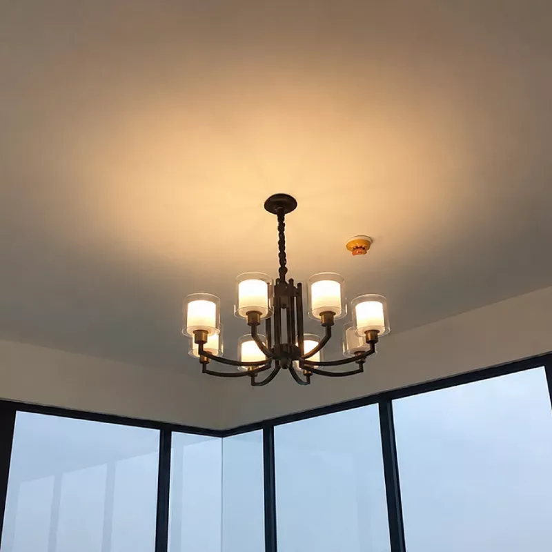 Đèn gắn trần phòng khách, bán cổ điển, màu nâu giả cổ DC-100 - Hình ảnh 3