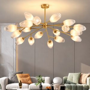 Đèn gắn trần sáng tạo, chao kiểu tinh thể băng DT-74