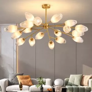 Đèn gắn trần sáng tạo, chao kiểu tinh thể băng DT-74