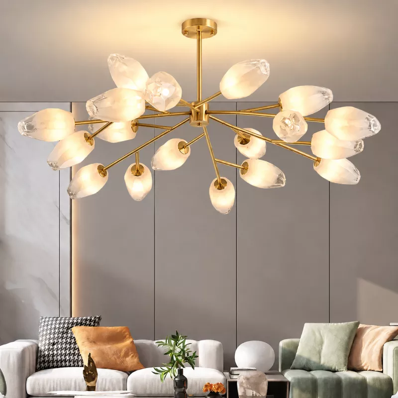 Đèn gắn trần sáng tạo, chao kiểu tinh thể băng DT-74