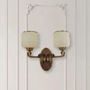 Đèn gắn tường cổ điển, chao thủy tinh đục VCD-462