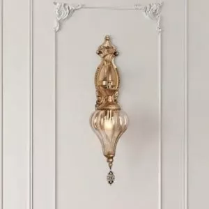 Đèn gắn tường cổ điển, chao thủy tinh thiết kế nghệ thuật VCD-454