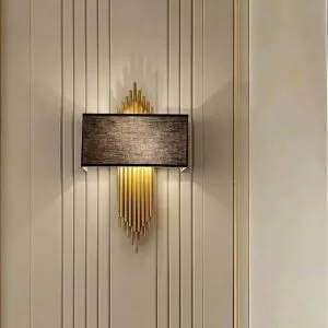 Đèn gắn tường decor, chao vải phối kim loại thiết kế nghệ thuật VDC-530