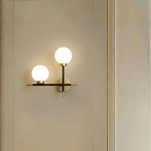 Đèn gắn tường Decor, khung kim loại phối chao thủy tinh nghệ thuật VDC-613