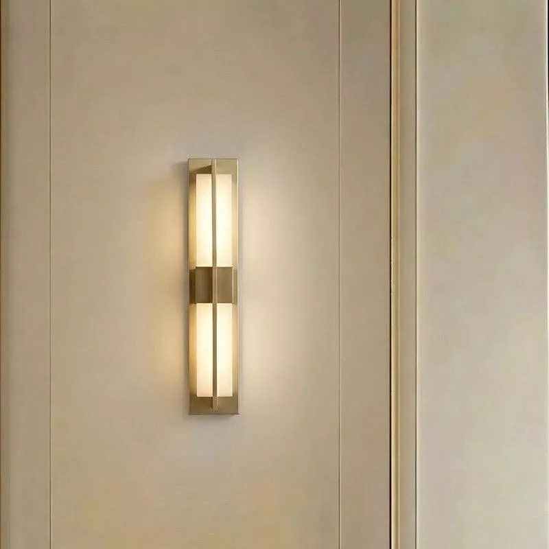 Đèn gắn tường decor,khung kim loại phối đá cẩm thạch cao cấp VDC-593