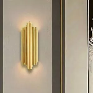 Đèn gắn tường Decor, kim loại si vàng đồng, thiết kế ống tre VDC-562