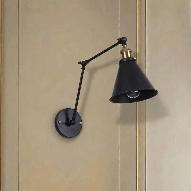 Đèn gắn tường decor, thiết kế chao sắt cụp, thân gấp khuỷu linh hoạt VDC-536
