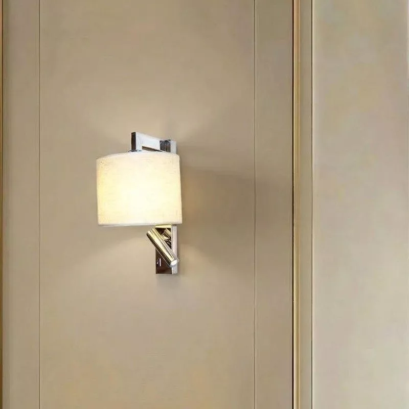Đèn gắn tường nghệ thuật, chao vải, kèm đèn đọc sách VDC-571