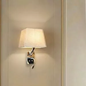 Đèn gắn tường nghệ thuật, chao vải, kèm đèn đọc sách VDC-572