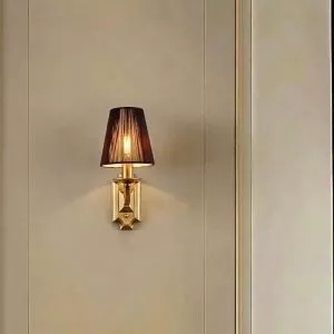 Đèn gắn tường nghệ thuật, khung kim loại, chao vải VDC-577