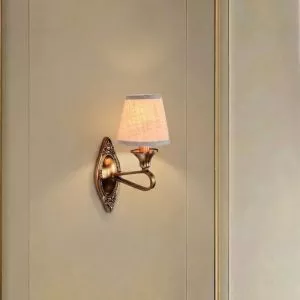 Đèn gắn tường nghệ thuật, khung kim loại, chao vải VDC-580