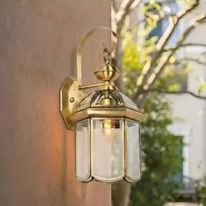 Đèn gắn tường ngoài trời, kim loại đồng phối kính trong VD-105