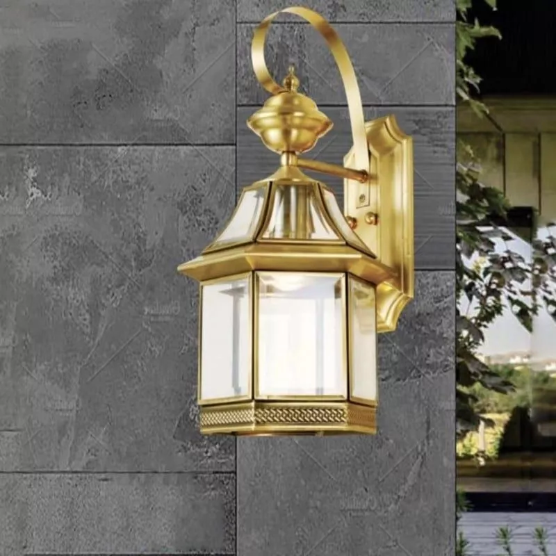 Đèn gắn tường ngoài trời, kim loại đồng phối kính trong VD-141 - Hình ảnh 2