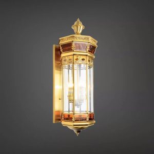 Đèn gắn tường ngoài trời, kim loại đồng phối kính trong VD-147