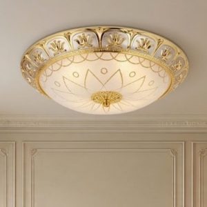 Đèn ốp trần cổ điển giá rẻ, mặt thủy tinh nghệ thuật OCD-073
