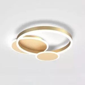 Đèn ốp trần hiện đại, thiết kế vòng tròn đơn giản màu vàng OT-076