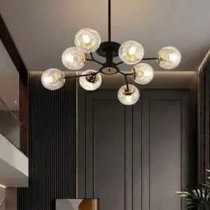 Đèn gắn trần phòng khách-bàn ăn hiện đại 8 chao thủy tinh DC-147