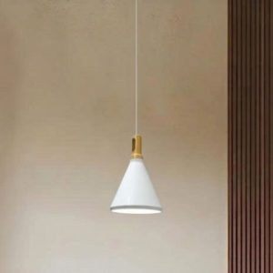 Đèn thả chụp sắt phối đuôi gỗ nghệ thuật TDC-313