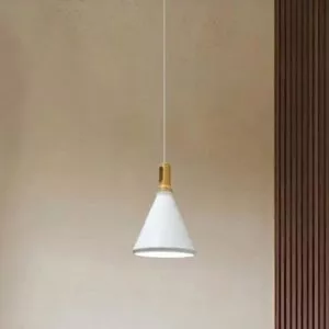 Đèn thả chụp sắt phối đuôi gỗ nghệ thuật TDC-313