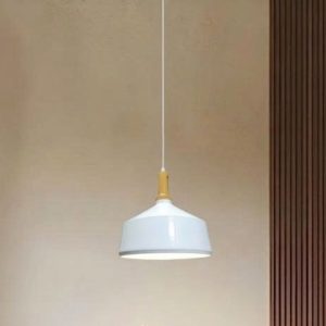 Đèn thả chụp sắt phối đuôi gỗ nghệ thuật TDC-313