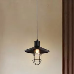 Đèn thả chụp sắt phối chao thủy tinh TDC-13