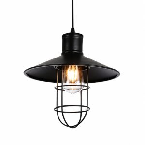 Đèn thả chụp sắt phối chao thủy tinh TDC-13