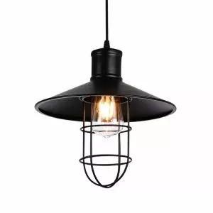 Đèn thả chụp sắt phối chao thủy tinh TDC-13