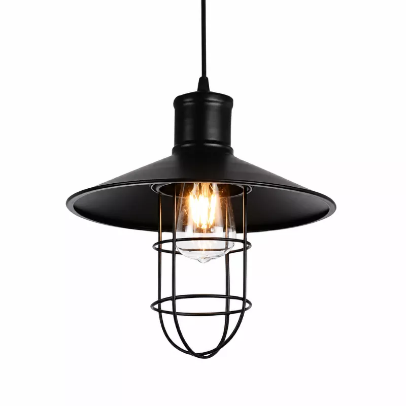 Đèn thả chụp sắt phối chao thủy tinh TDC-13 - Hình ảnh 2