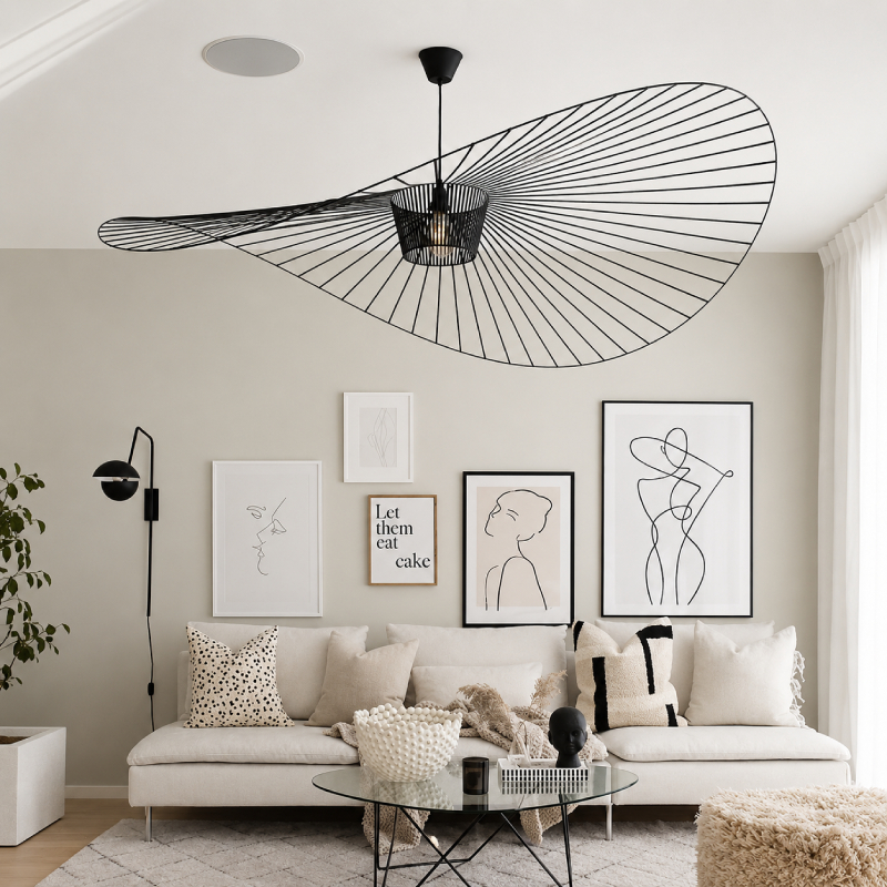 Đèn thả decor - khung sắt hình nón nghệ thuật TDC-90