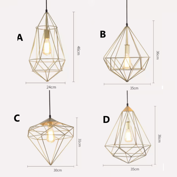 Đèn thả decor - kim loại tạo hình hiện đại TDC-54