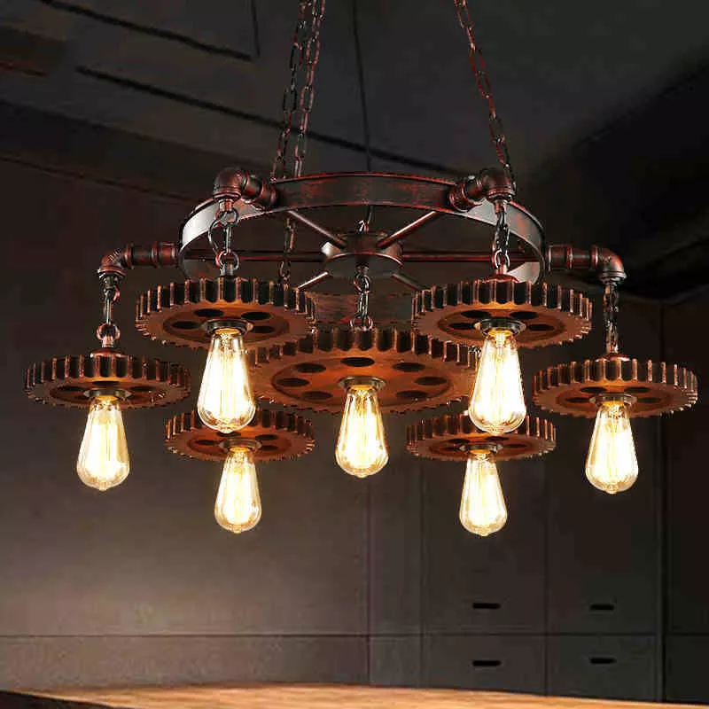 Đèn thả decor - phong cách cơ khí, thiết kế hình bánh răng độc đáo TDC-112 - Hình ảnh 2