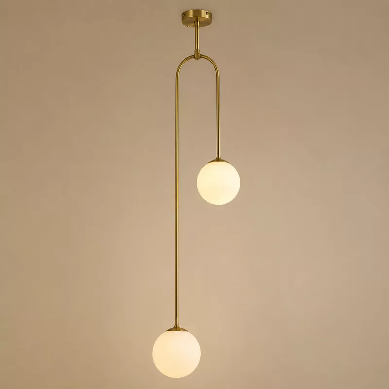 Đèn thả decor - phong cách moonlight, khung kim loại si vàng đồng, treo đứng TDC-154 - Hình ảnh 3