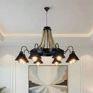 Đèn thả decor – phong cách Retro, khung kim loại treo dây thừng nghệ thuật TDC-106