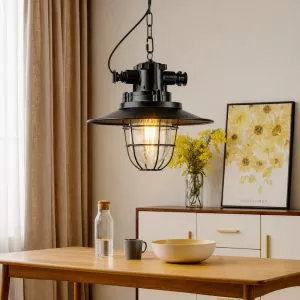 Đèn thả Decor – phong cách vintage chụp kim loại lồng sắt TDC-14