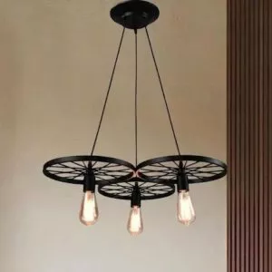 Đèn thả decor – thiết kế 3 bánh xe kim loại giá rẻ TDC-59