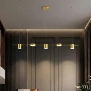 Đèn thả decor – thiết kế hiện đại, thân ngang-màu vàng đồng 5 bóng TDC-178V