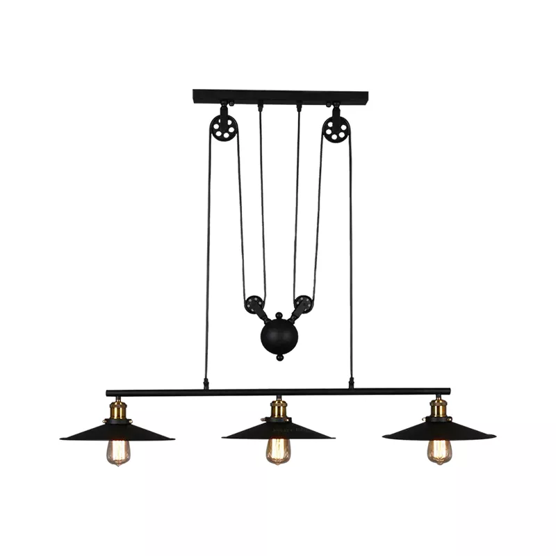 Đèn thả decor - thiết kế khung ngang, chụp sắt 3 bóng nghệ thuật TDC-82 - Hình ảnh 4