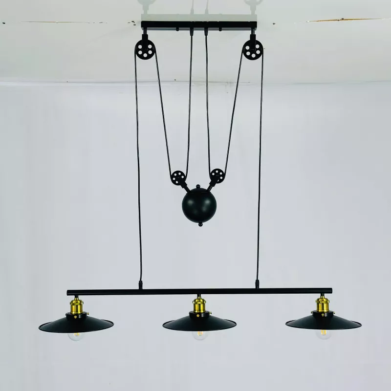 Đèn thả decor - thiết kế khung ngang, chụp sắt 3 bóng nghệ thuật TDC-82 - Hình ảnh 6